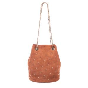 Sezane Hope Studded Suede Bucket Bag